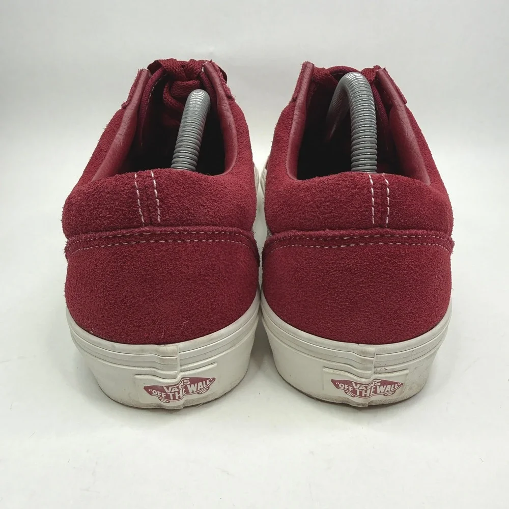 Vans Old Skool Sneakers Mens 9.5 Bordeaux Red Suede Low Top Skate Shoes